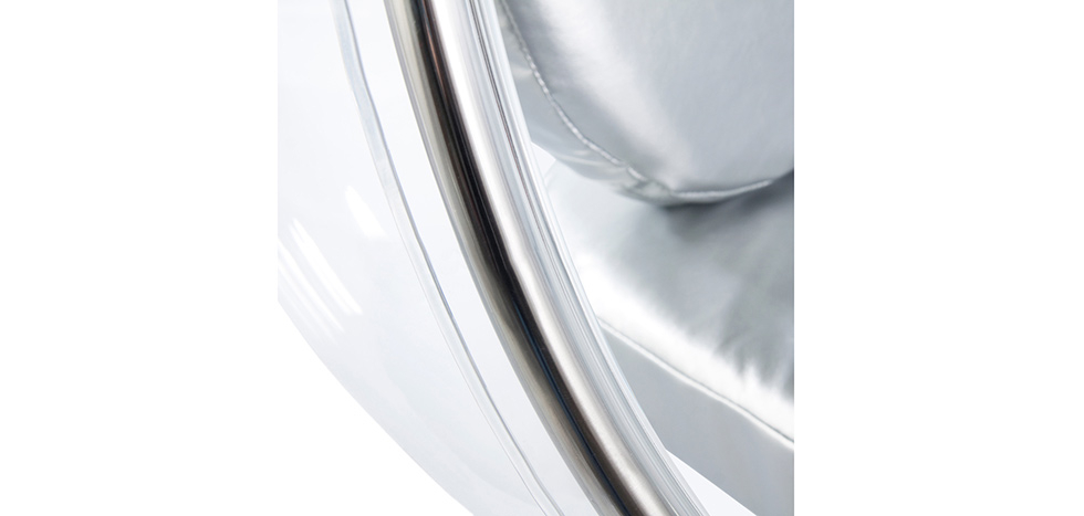 Buy Designer hanging armchair - Faux leather upholstery - Pop Silver 13199 home delivery