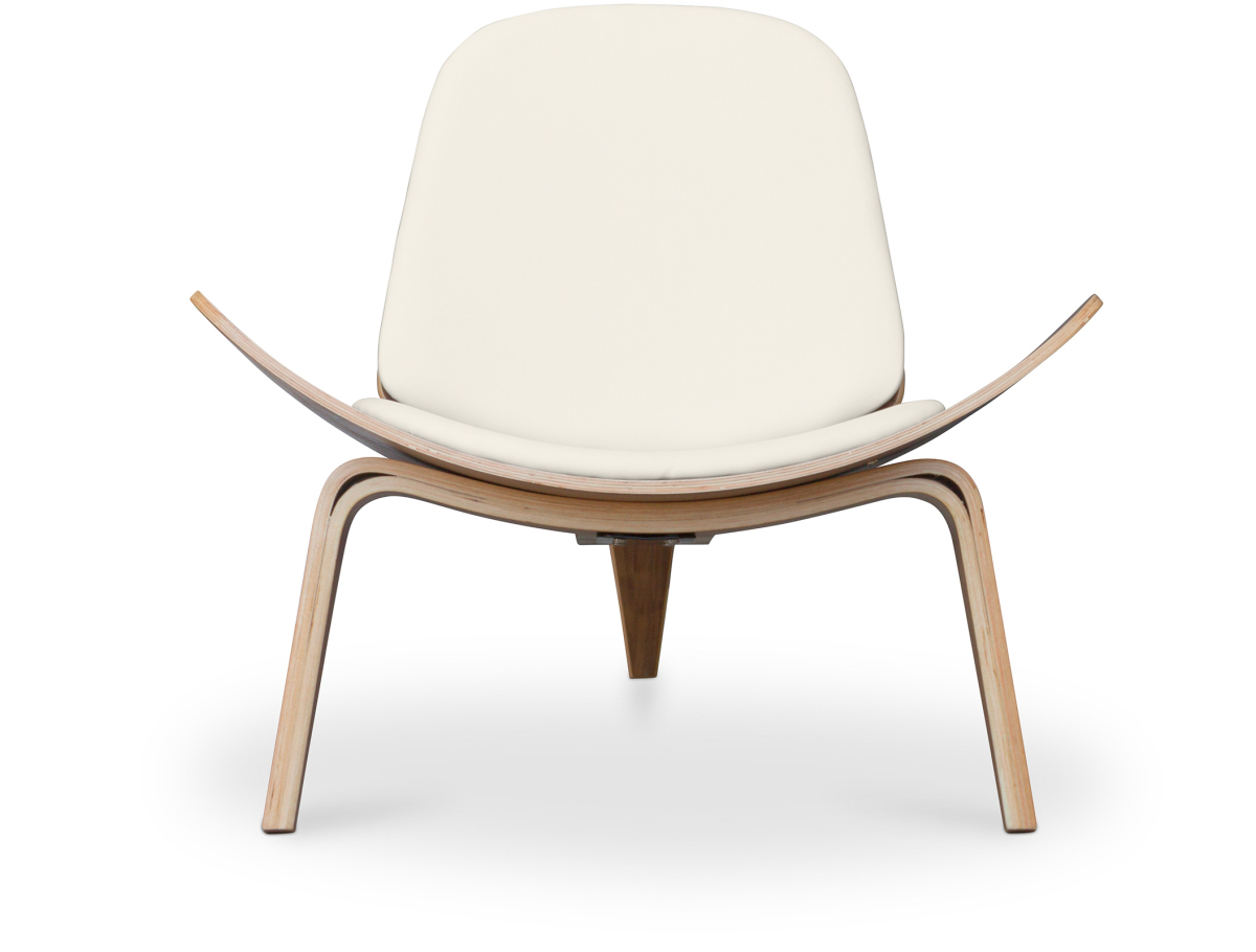 Buy Designer armchair - Scandinavian armchair - Faux leather upholstery - Luna Ivory 16774 - in the UK
