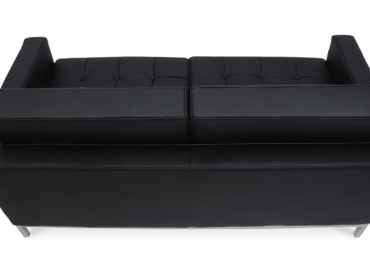 Buy Design Sofa Kanel (2 seats) - Premium Leather Black 13243 in the United Kingdom