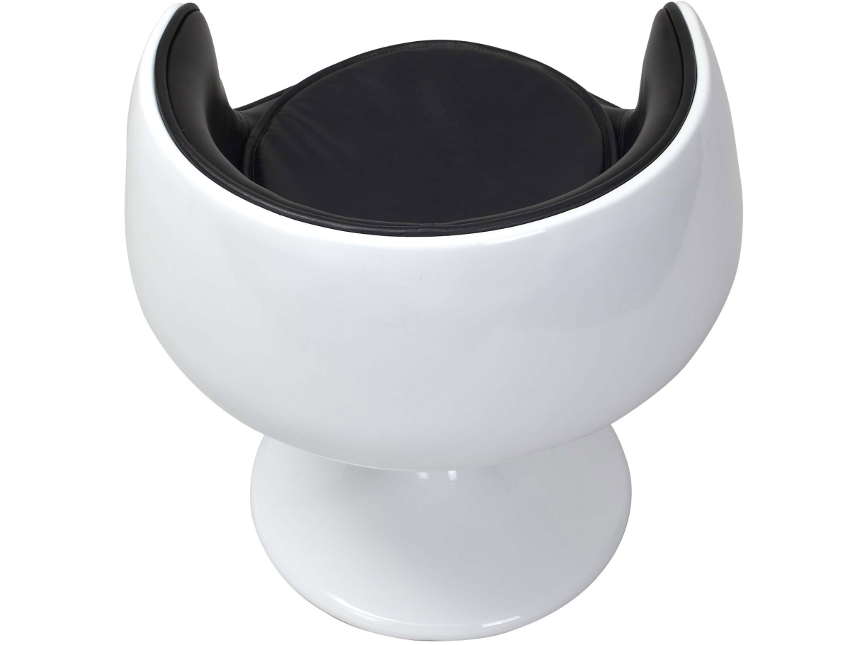 Buy Lounge Chair - White Design Chair - Fabric Upholstery - Brandy Black 13158 home delivery