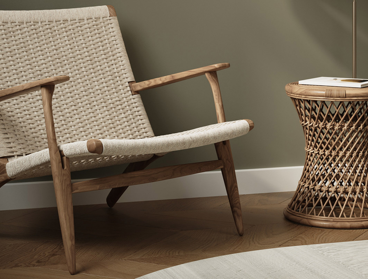 Buy Armchair Boho Bali Style Bukit in Solid Wood Natural wood 57153 at MyFaktory