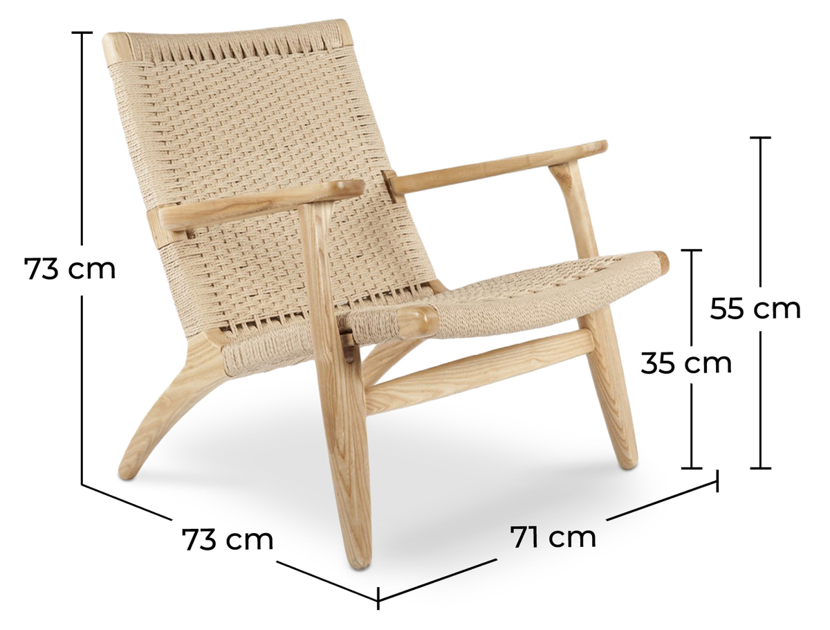 Buy Armchair Boho Bali Style Bukit in Solid Wood Natural wood 57153 in the United Kingdom