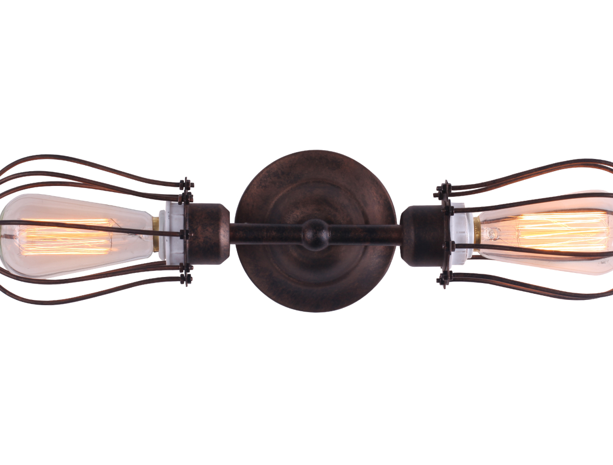 Buy Edison Chandelier Cage Wall Lamp - Carbon Steel Black 50872 - in the UK
