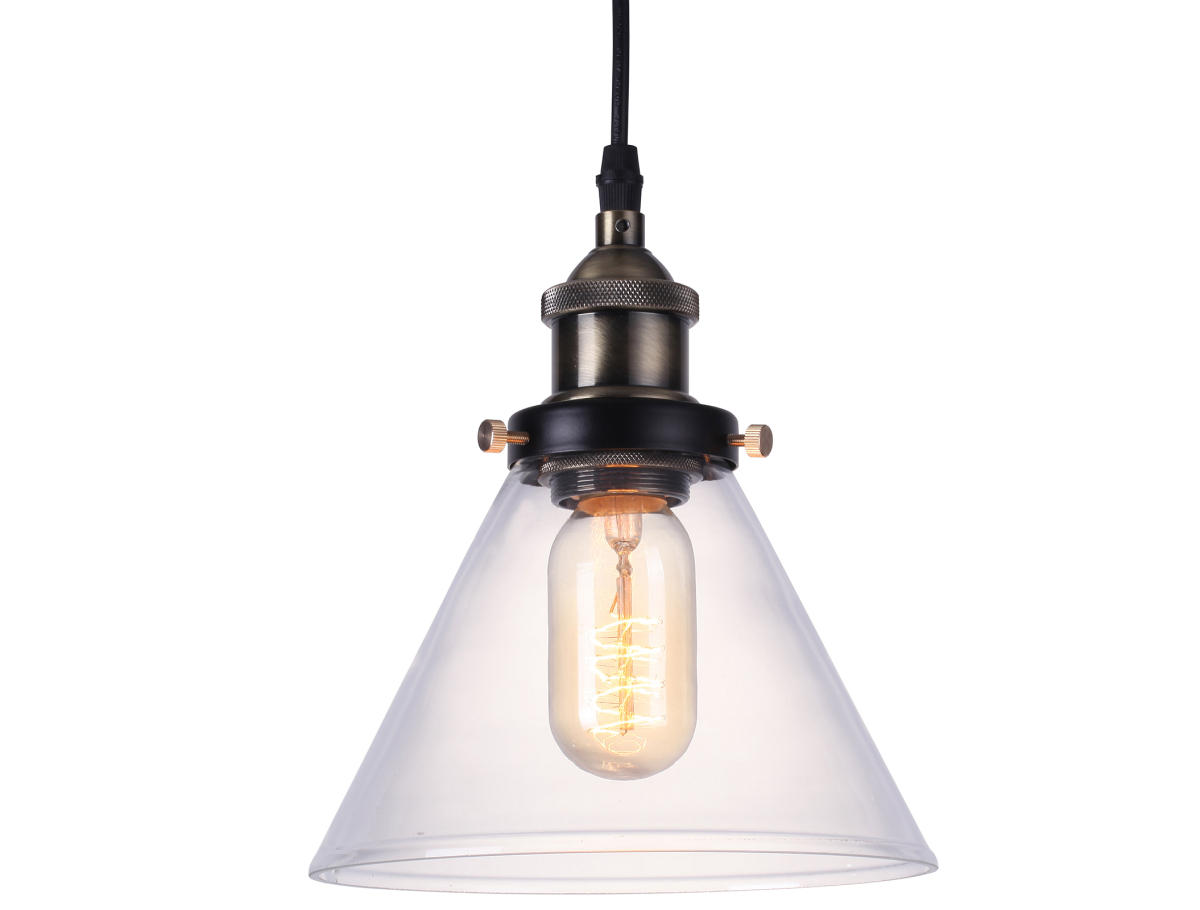 Buy Edison Small Crystal Lampshade Pendant Lamp - Carbon Steel Bronze 50874 - in the UK