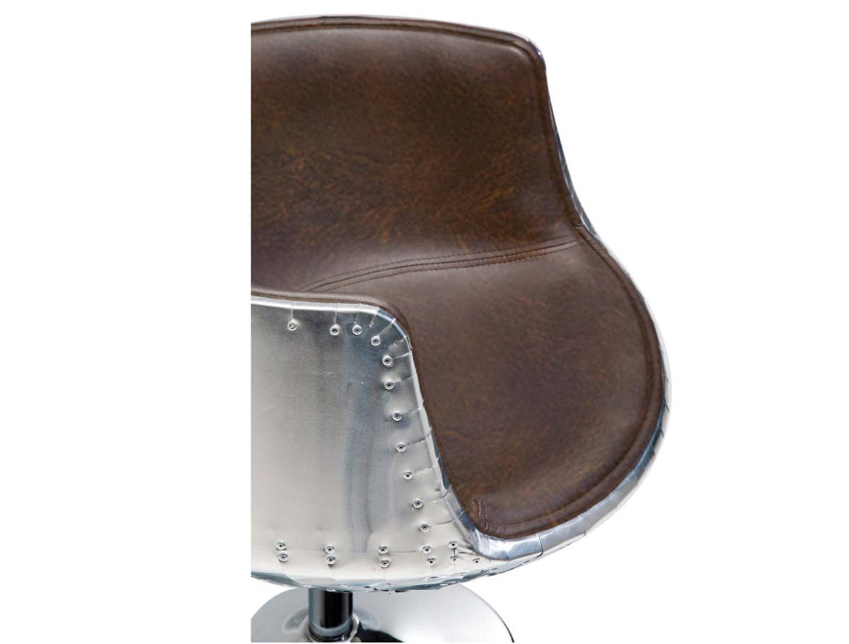 Buy Aviator Brandy chair - Aged effect microfiber imitation leather Brown 26716 home delivery