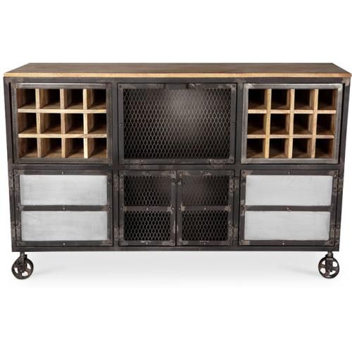  Buy Wine Cabinet with Wheels - Industrial Design - Davo Steel 58585 - in the UK