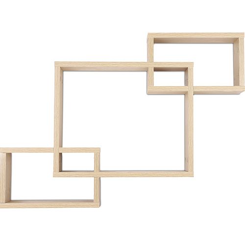  Buy Wooden Wall Shelf - Box Design - Dagoa Natural wood 59645 - in the UK