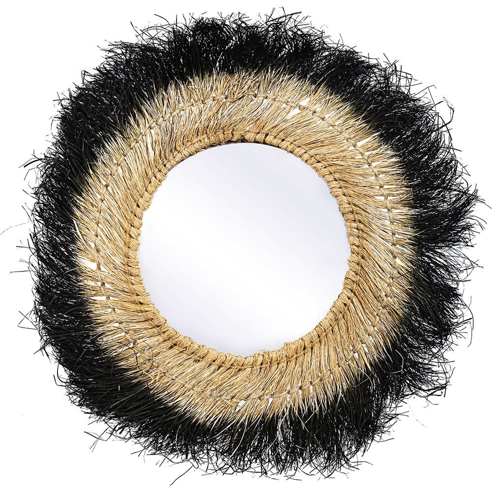  Buy Wall Mirror - Boho Bali Round Design (60 cm) - Melu Natural wood 60059 - in the UK