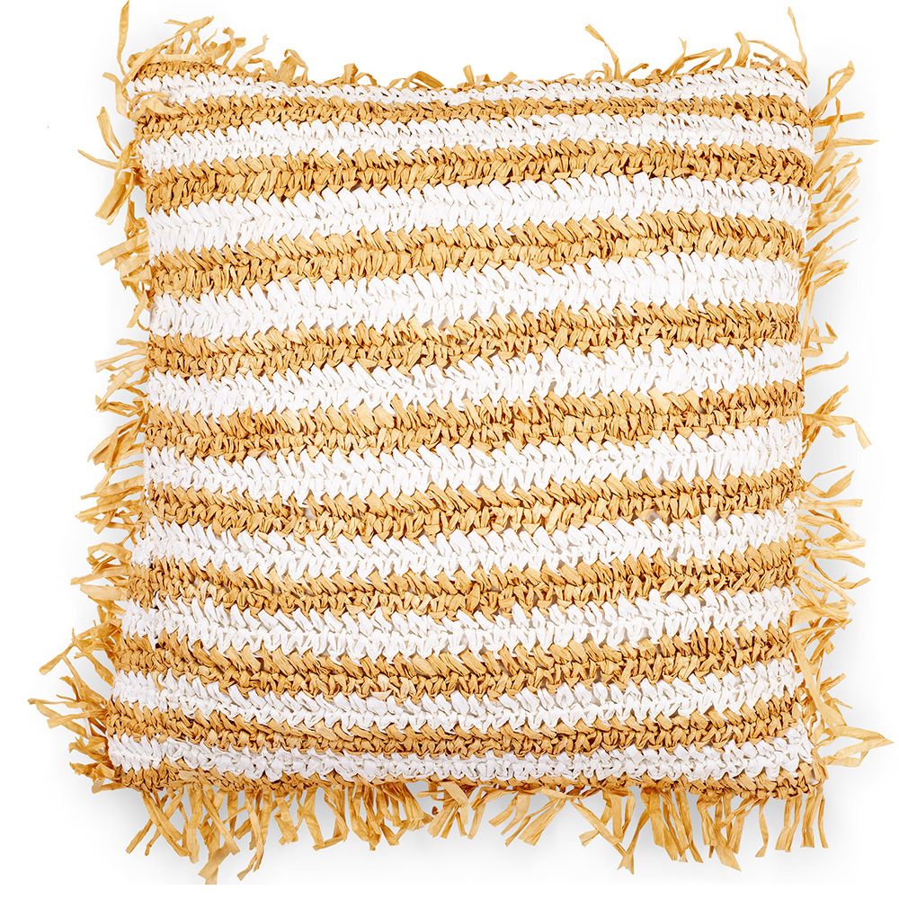  Buy Square Boho Bali Cushion, Raffia cover + filling - Candice Cream 60213 - in the UK