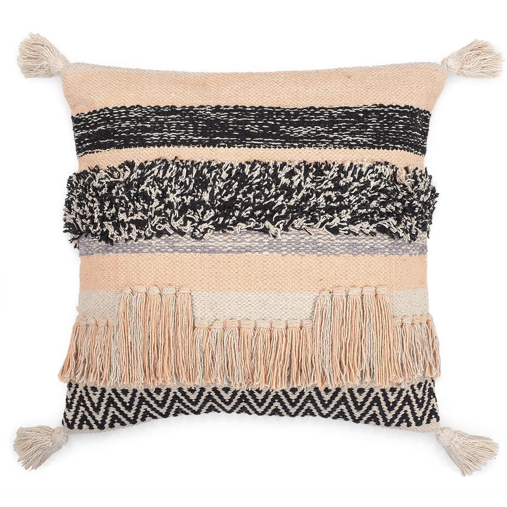  Buy Square Cotton Cushion in Boho Bali Style cover + filling - Ava Multicolour 60228 - in the UK