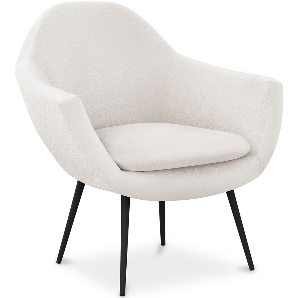  Buy Upholstered boucle accent chair in white - Uby White 60339 - in the UK