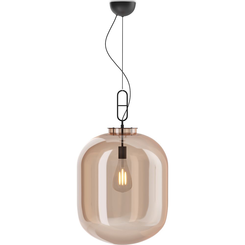  Buy Glass pendant light in modern design, metal and glass - Crada - Big Amber 60403 - in the UK