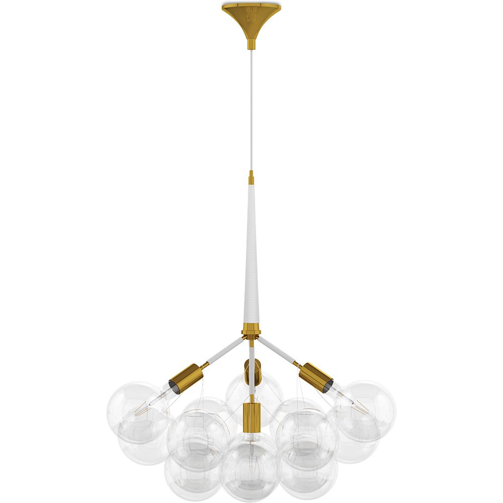  Buy Glass Ball Ceiling Lamp - Design Pendant Lamp - 12 Globes - Plaus White 60404 - in the UK