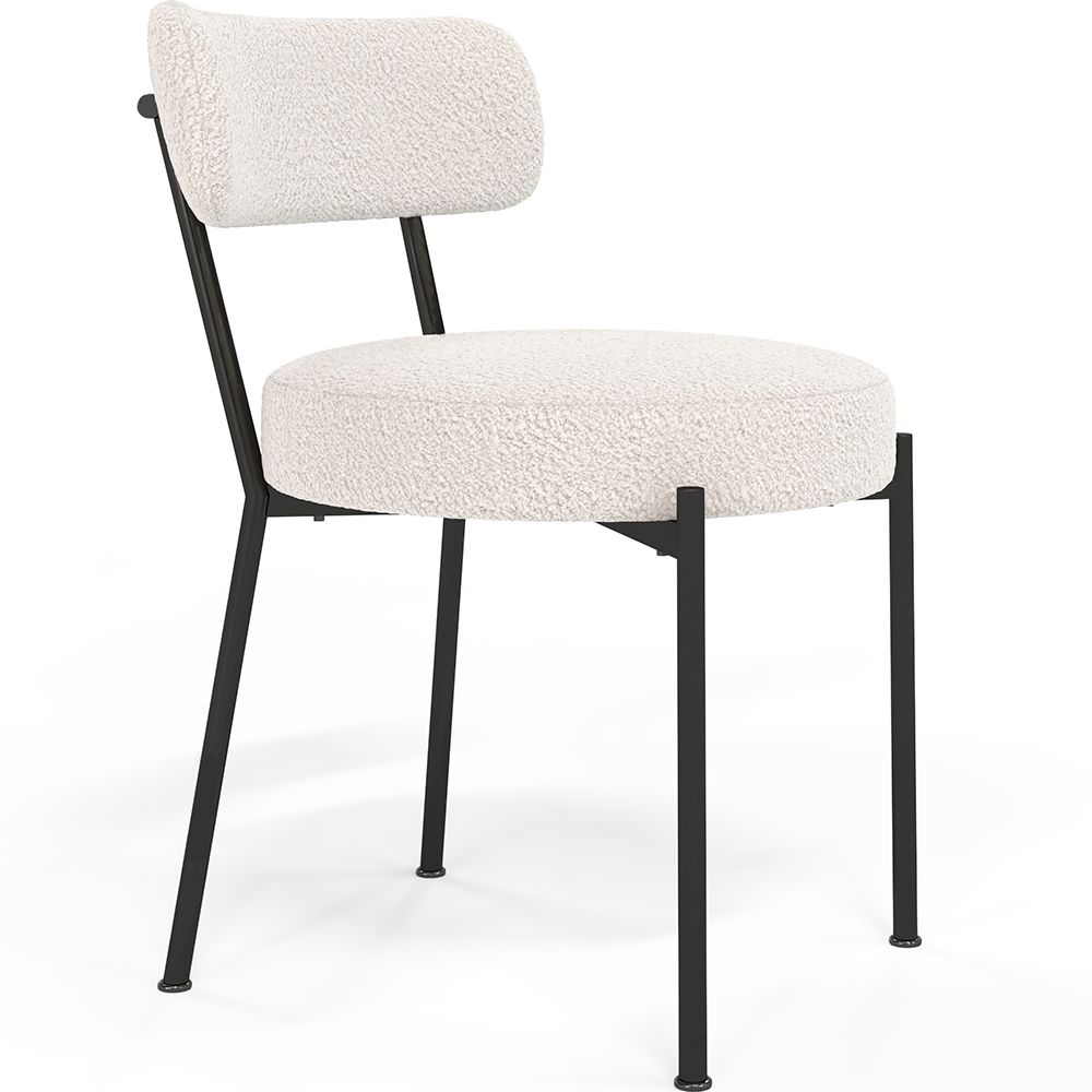  Buy Dining Chair - Upholstered in Bouclé Fabric - Simo White 61154 - in the UK