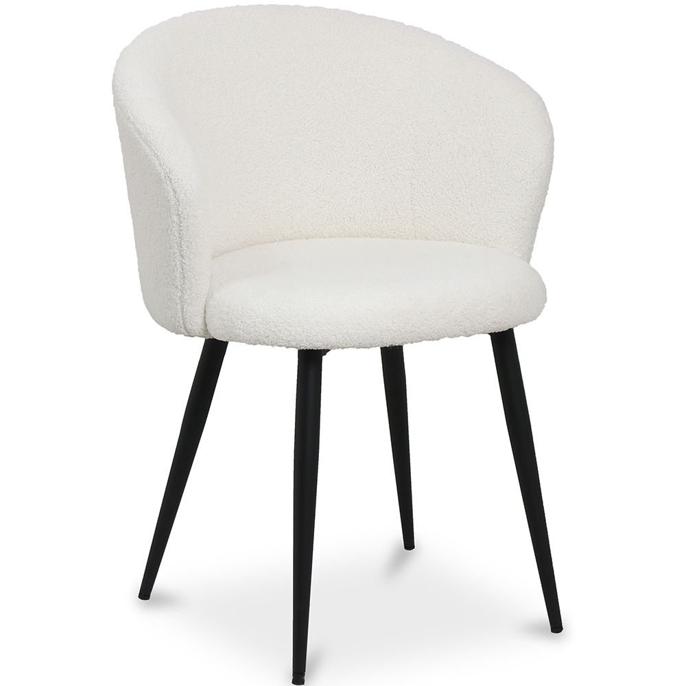  Buy Upholstered Dining Chair in Bouclé - Vurel White 61300 - in the UK