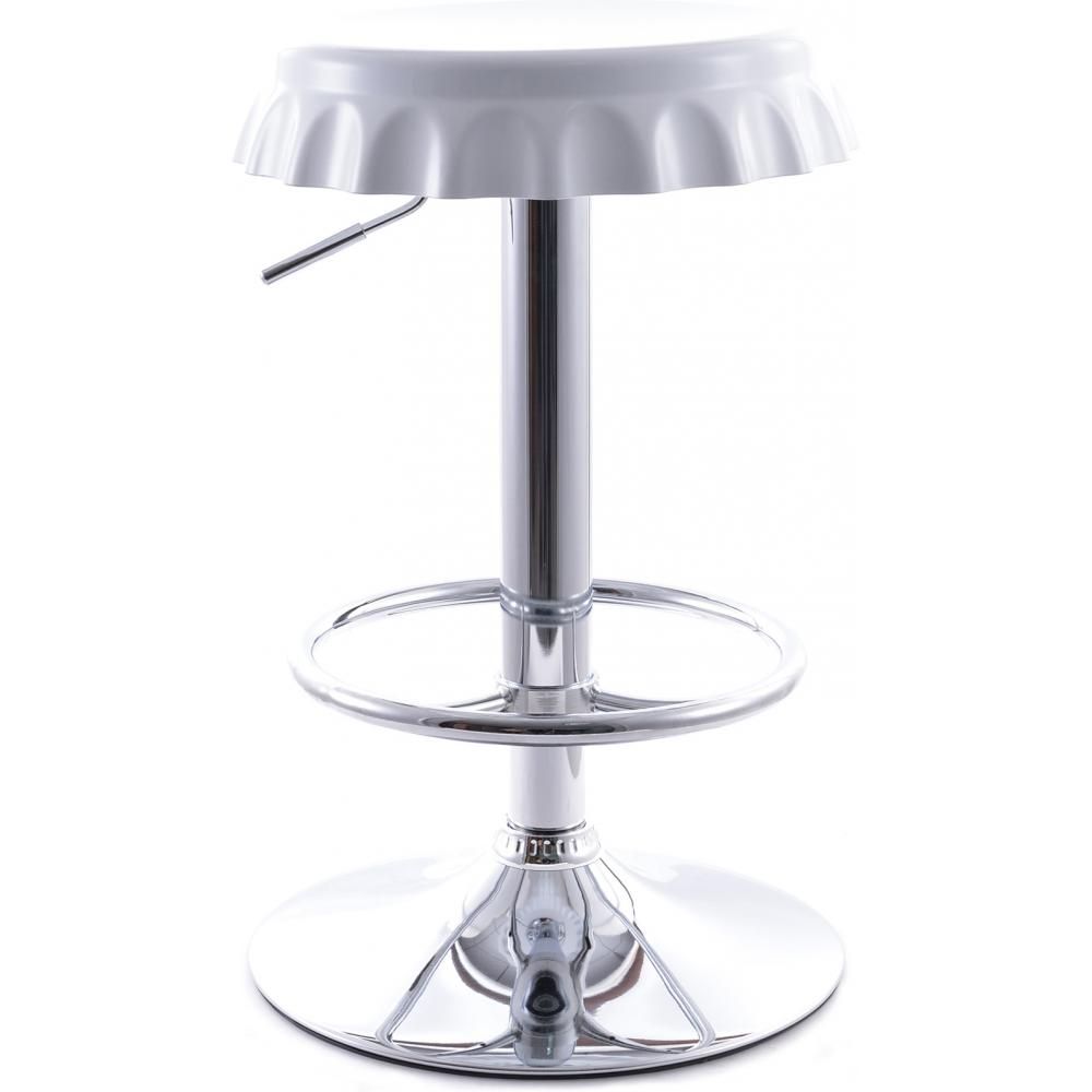  Buy Swivel Chromed Metal Bottle Cap Bar Stool - Height Adjustable White 49737 - in the UK