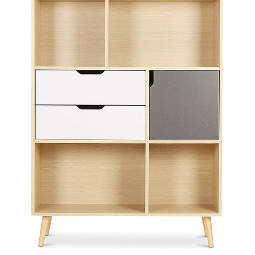  Buy Wooden Bookshelf - Scandinavian Design - Polani Natural wood 59648 - in the UK